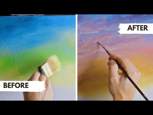 Can I FIX this GREEN sky? Oil Painting Lesson