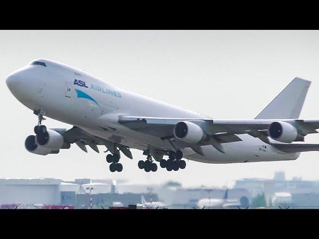 ASL Airlines Belgium Boeing 747-400F Taxi and Takeoff from Calgary Airport