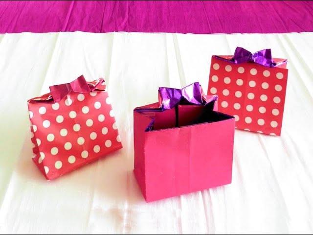 Origami Paper Bag | How To Make Paper Bags with Handles | Origami Gift Bags | Crafts With Arsha