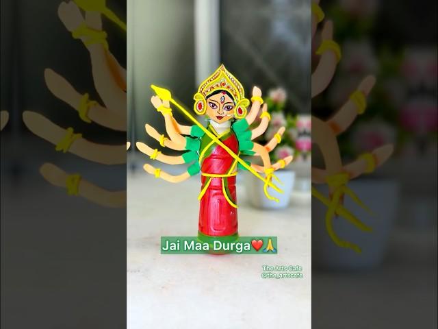 Making Maa Durga with Bottle️ Navratri Special Art #shorts