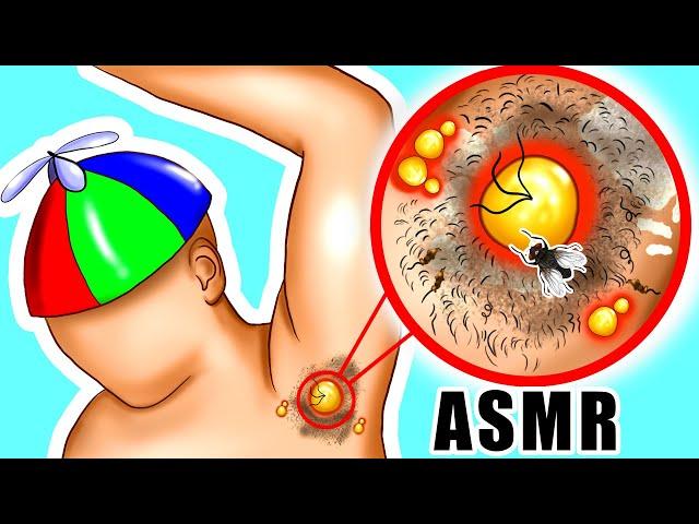 Mind-Blowing Armpit Drama! ASMR Pimple Popping & Rash Relief Animation