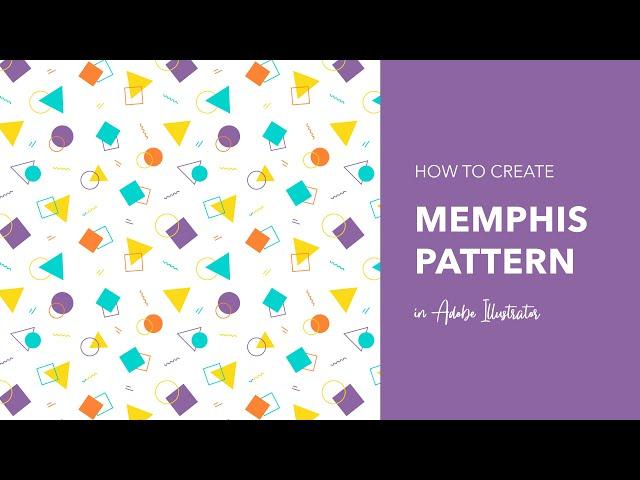 How to create a Memphis Pattern in Adobe Illustrator | Memphis Design 2021