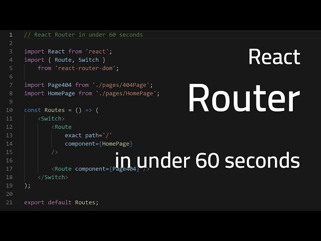 React Router In Under 60 Seconds #Shorts