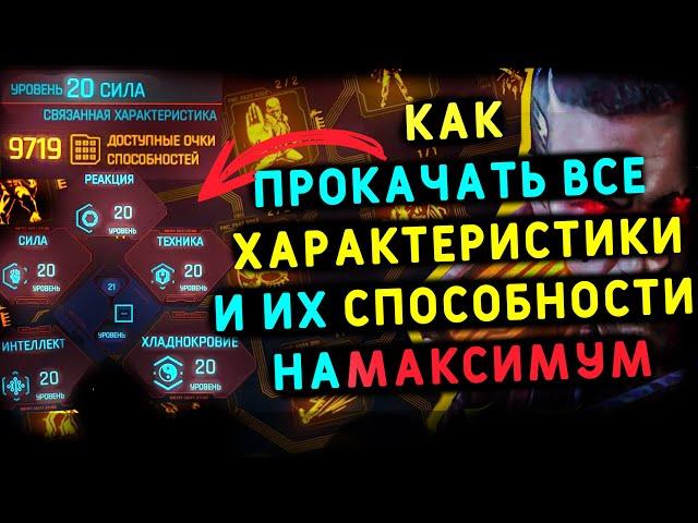 Cyberpunk 2077 ПРОКАЧИВАЕМ все ХАРАКТЕРИСТИКИ до 20 уровня