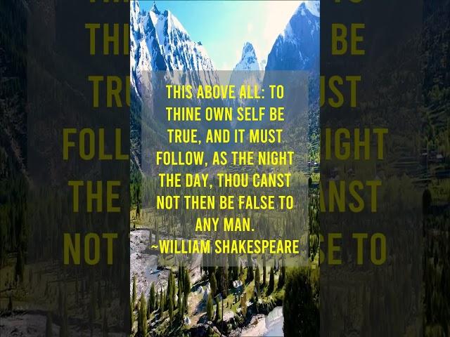 This above all to thine own self be true And it must follow as the...