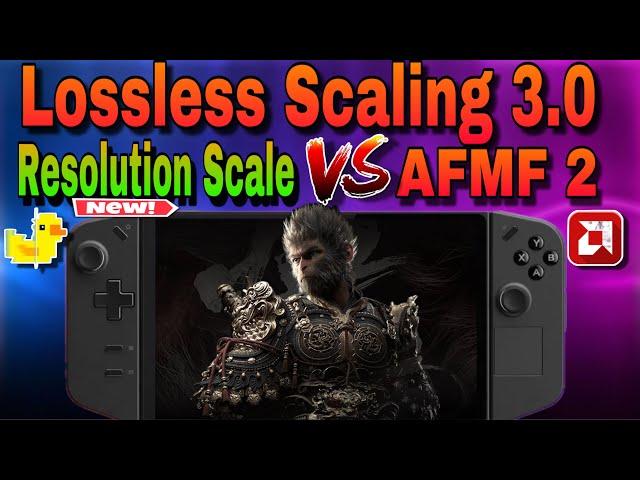 Lenovo Legion go Lossless Scaling 3.0 Resolution Scale VS AFMF 2 Major Update Game Test