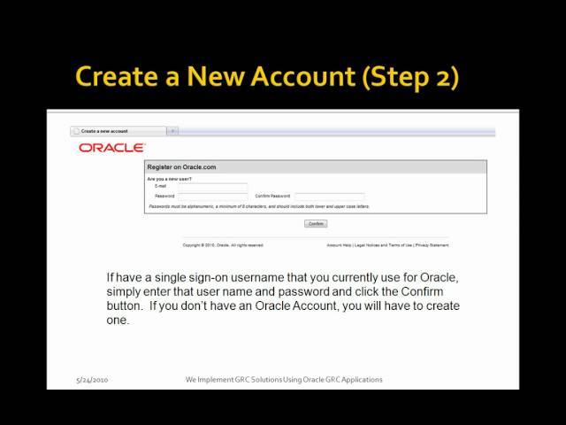 Create a New Account for My Oracle Support