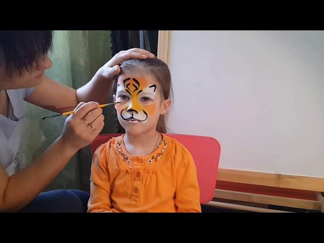 Аквагрим, рисуем тигра. Face painting, tiger. It's simple.