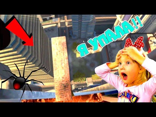 ARINA FELL from the ROOF! The spider SCARED my DAUGHTER to Richies Plank VR Experience fun!