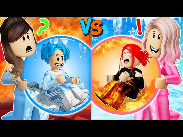 ROBLOX Brookhaven RP:  Hot vs  Cold Friend | Fire on Girl and Ice Boy | Gwen Gaming Roblox