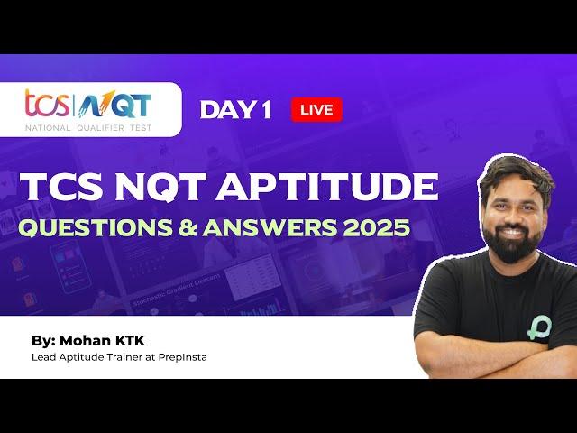 TCS NQT Aptitude Questions and Answers | TCS NQT Preparation 2025 Batch