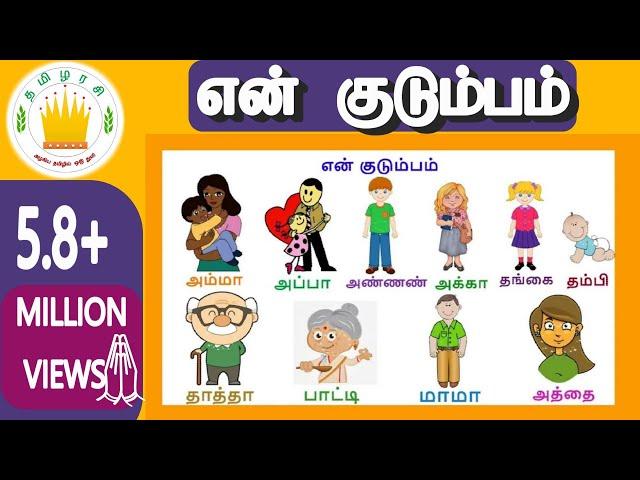 Learn My Family Members in Tamil for kids and children