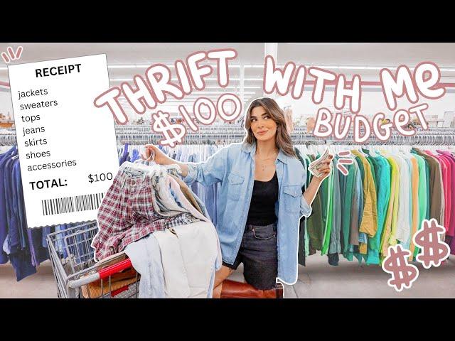 THRIFTING OUTFITS on a $100 BUDGET! *this is what $100 gets you at a thrift store*