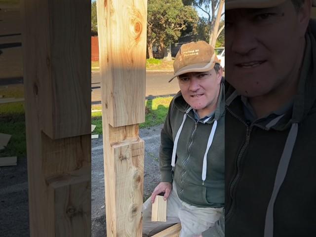 How to cut checkouts in a timber fence post #diy #carpentry #woodworking #fence