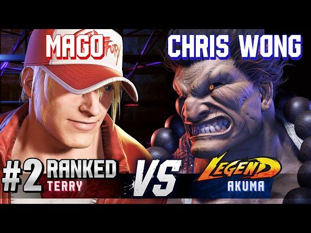 SF6 ▰ MAGO (#2 Ranked Terry) vs CHRIS WONG (Akuma) ▰ High Level Gameplay