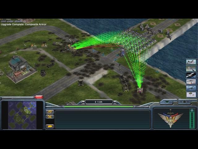 USA Laser - Command & Conquer Generals Zero Hour - 1 vs 5 HARD Gameplay