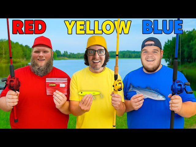RED vs BLUE vs YELLOW - One Color Fishing Challenge!