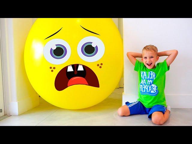 Vlad and Niki play Hide and Seek with balloons - Funny stories for kids