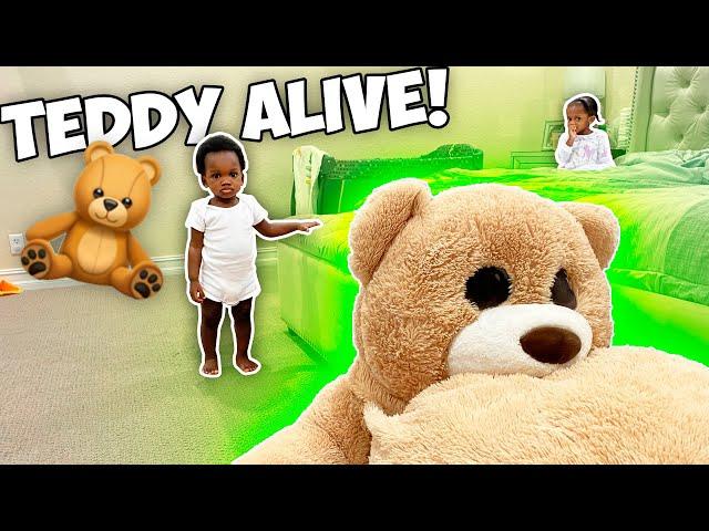 MOVING Teddy Bear Prank On 1 YEAR OLD!