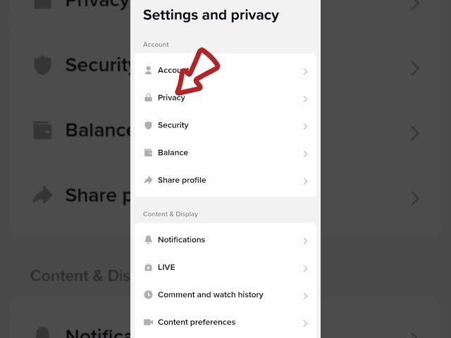 tik Tok setting private