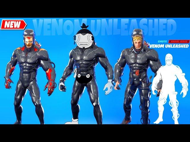 Can new Venom's Symbiote to merge w Other Hosts? Fortnite new Venom Unleashed Emote on Other Skins シ