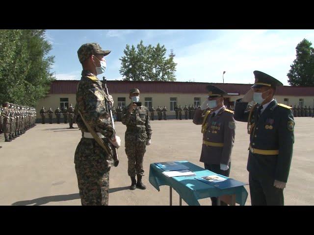 11.07.2020 жылы болған  1-20 шақырылым сарбаздарының 5571 әскери бөлім сарбаздарының әскери анты.