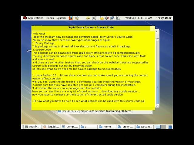Squid Proxy Server Setup (Source Code Package) on Linux Redhat 6.0