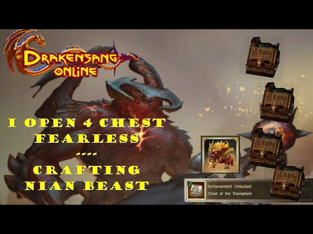 Drakensang Online | DTU | Crafting the Pet Niam Beast | Open 4 Heroic Chests of the Fearless | #dso