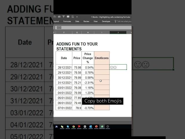 How to add emojis in Excel. #msexcel #tutorial #office