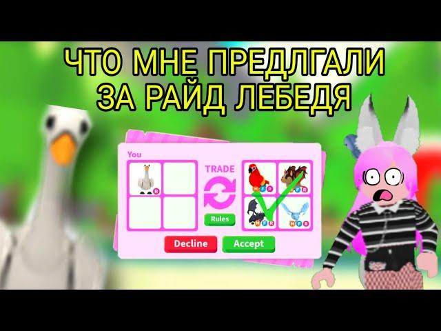 ЧТО МНЕ ПРИДЛАГАЛИ ЗА РАЙД ЛЕБЕДЯ В ADOPT ME