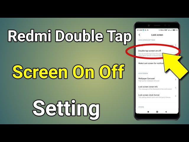 Double Tap Screen On Off | Double Tap Screen On Off Mi | Redmi Double Tap Screen On