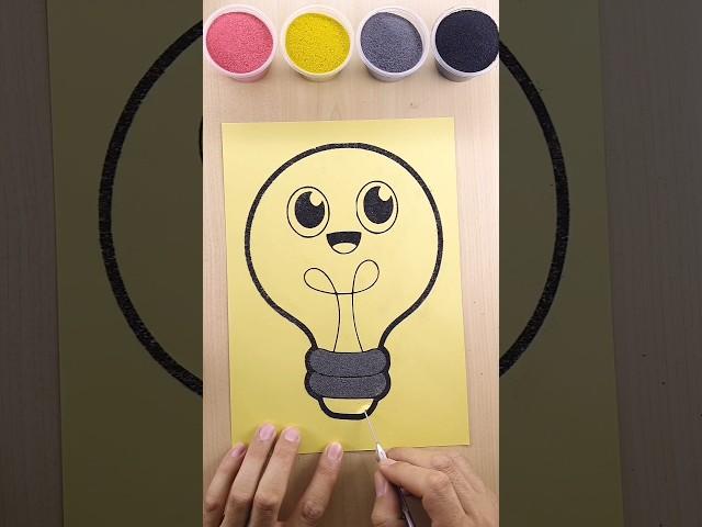 Sand painting Bulb #art #shorts #sandart #kids #coloring