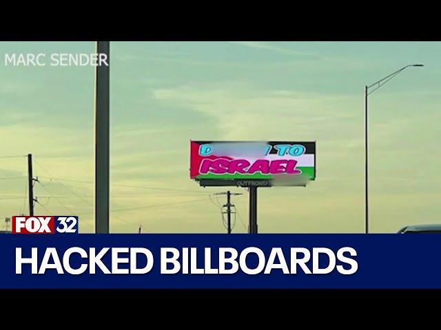 Hacked billboards display 'antisemitic' messages in Chicago suburb