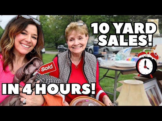 You won't believe the deals! Ten Yard Sales in 4 hours!  Thrift with me marathon