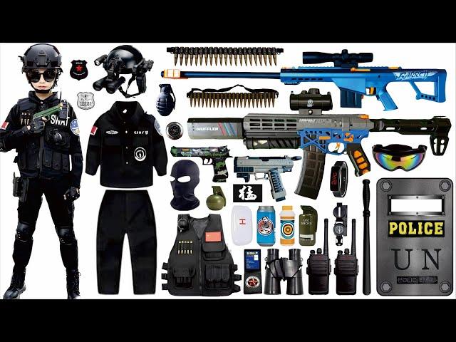 Open box special forces weapon toy set, MK6 submachine gun, M416 assault rifle, Glock pistol