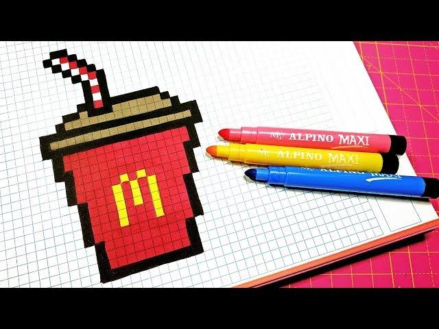 Handmade Pixel Art - How To Draw a mcdonalds drink #pixelart