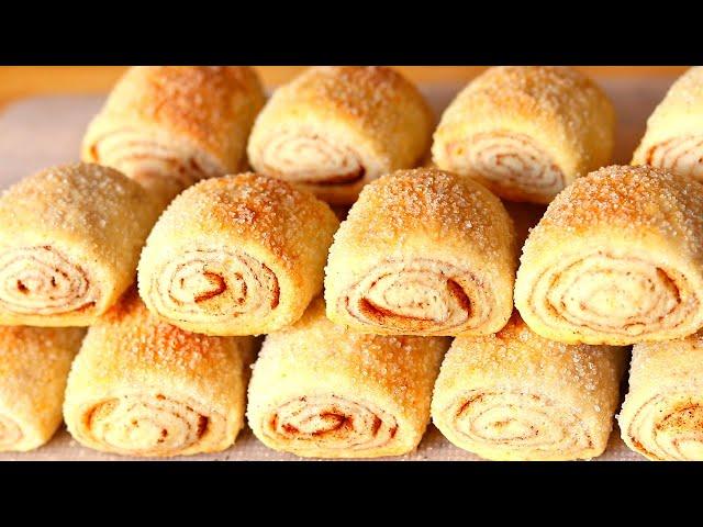 Puff pastry cookies with sour cream. Recipe for delicious cookies with cinnamon.