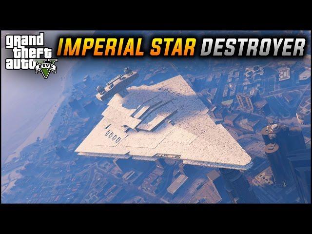 GTA 5 Mods - HUGE WARSHIP IMPERIAL STAR DESTROYER! Star Wars Ship Mods (GTA 5 Mods Showcase)