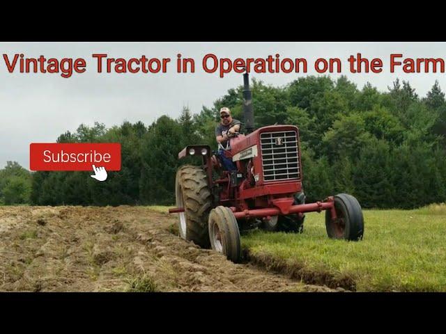 Vintage Tractor in Operation on the Farm