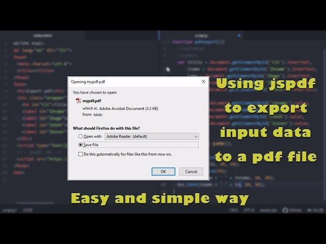 How to create a #pdf file from #html  input using jspdf