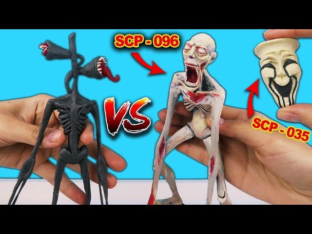 Modeling SCREMNER SCP-096 AGAINST SIRENOLE HEAD | Mask of Obsession SCP-035 | Plasticine modeling