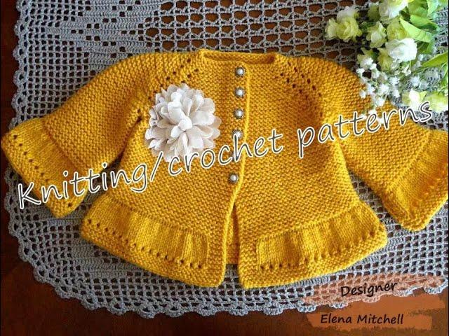 Knitted Baby Cardigan, Knitting for Babies, Knitting and Crochet Patterns || Designer Elena Mitchell