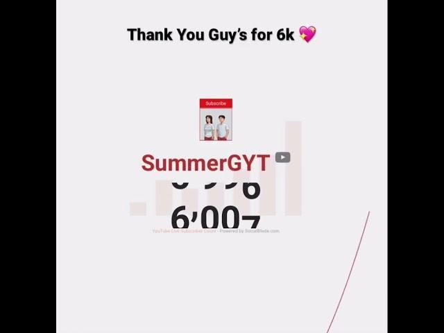 Thanks for 6k family  #6ksubs #summertime #summergyt