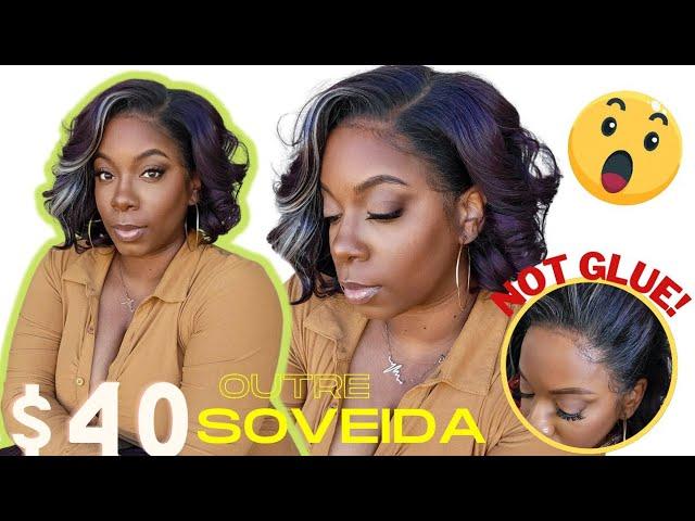 $40 Skunk Stripe WIG! Outre Melted Hairline SOVEIDA Synthetic Wig Install Review + GET This Spray!