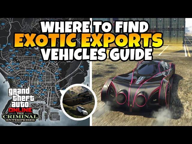 Where to Find Exotic Exports Vehicles All Locations With Map GUIDE EASIEST WAY TO DO in GTA 5 Online