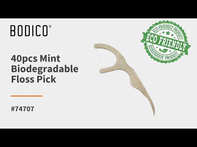 Bodico 40pcs Mint Biodegradable Floss Pick