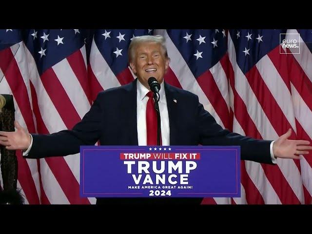  Donald Trump claims victory in first speech following US presidential election 2024