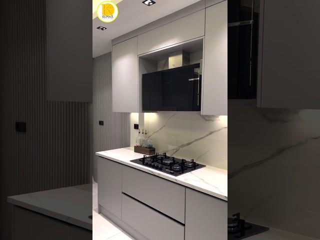 Modular Kitchen U Shaped Profile Glass Door Interior Design#modularkitchendesign #hiranandaniestate