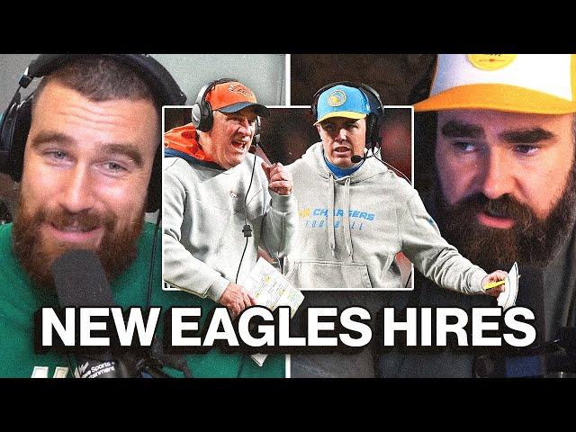 Jason Kelce weighs in on the Eagles' hiring of Kellen Moore and Vic Fangio as new coordinators