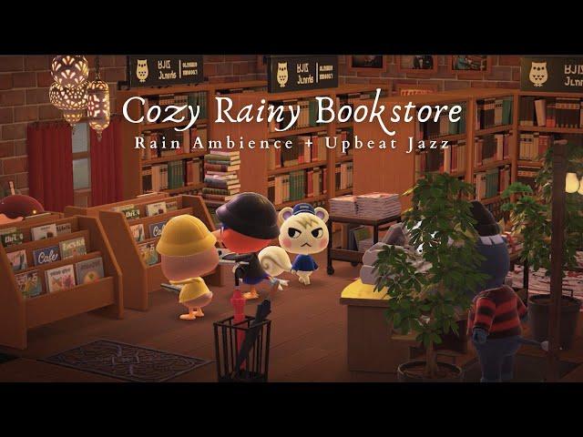 Cozy Rainy Bookstore  1 Hour Upbeat Smooth Jazz Music No Ads | Studying Music | Work Aid 